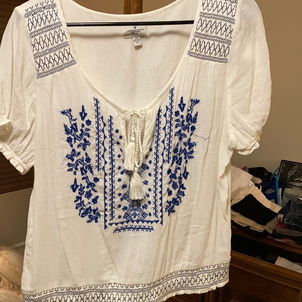 Ladies summer cotton peasant top, nwot